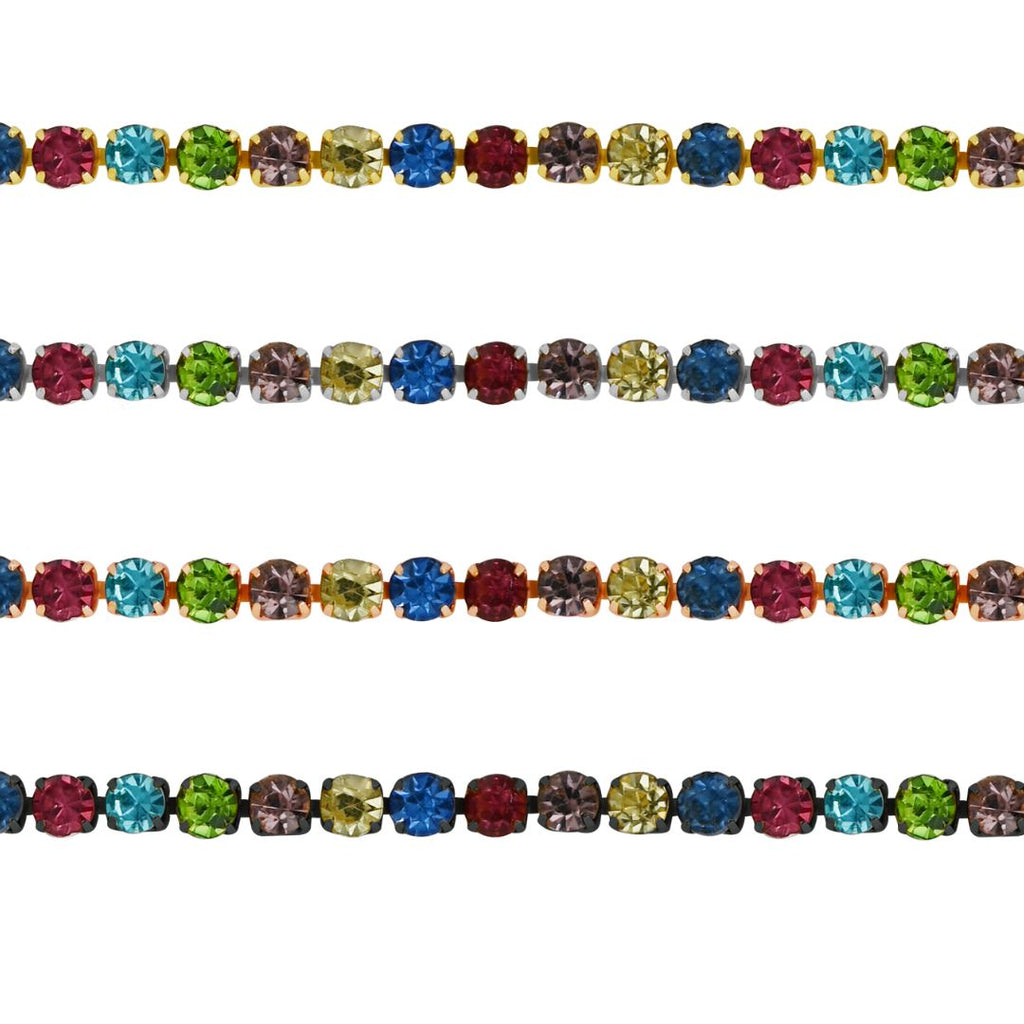 Multicolour Diamond Stone Chain | Qty : 10mtr | DC09