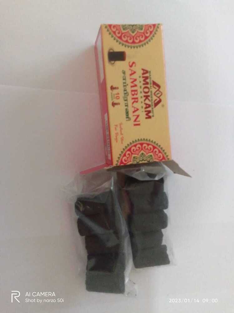Loban Sambrani Black (Stick) 10 Pcs - Charcoal, 2 Inch Length, 1 Inch Diameter | Round Shape, Eco-friendly, Easy To Clean, 10 Minute Burning Time