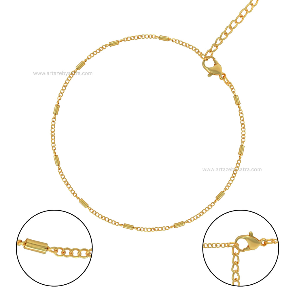 Iron Oval Beaded Chain | 5pc (High Quality) | Rc09 - Iron Material, 5 Pieces, Colors: Golden, Nickel, Mehendi, Rose Gold | Versatile For Various Occasions