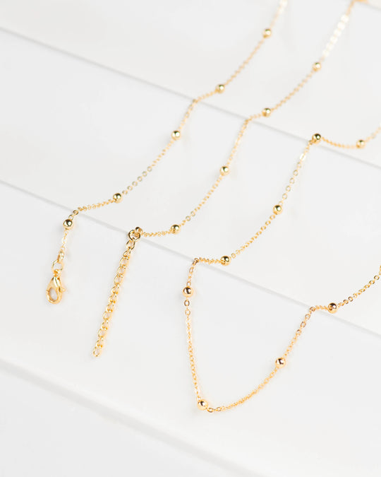 Ready Chain With Jump Ring And Lobster - 20 Inch, 3mm Ball Size, 2pcs | Available In Golden, Nickel, Rosegold, Silver, And Mehnadi Colors