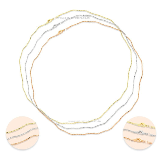 Designer Ready Chain | 1pc (high Quality Brass) Rc14 - Golden, Silver, Rosegold | Ideal For Casual Wear And Elegant Occasions, Gender-neutral Design