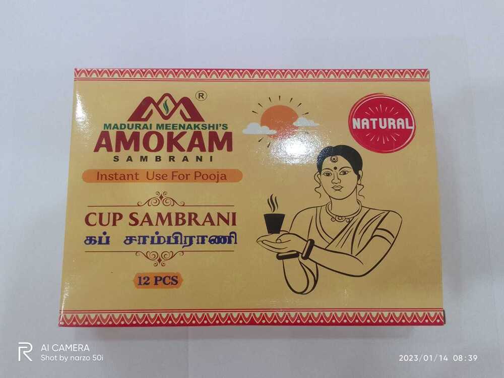 Amokam Cup Sambrani Black (Natural) 6 Pcs