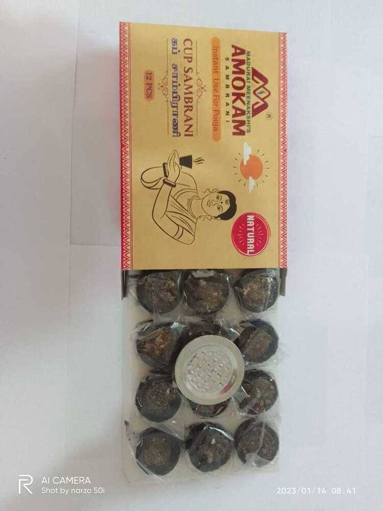 Amokam Cup Sambrani Black (Natural) 6 Pcs