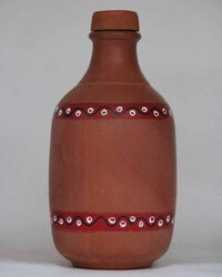 Water Bottle 1 Lit Red Line - Color: Terracotta
