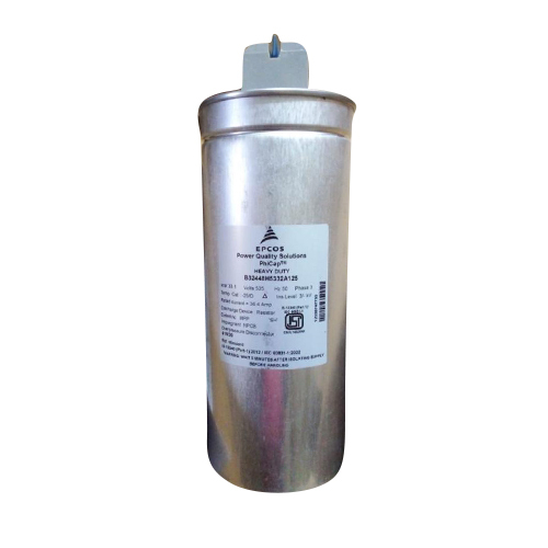 33 1 Kvar 525V Phicap Heavy Duty Capacitor - Color: Silver - Color