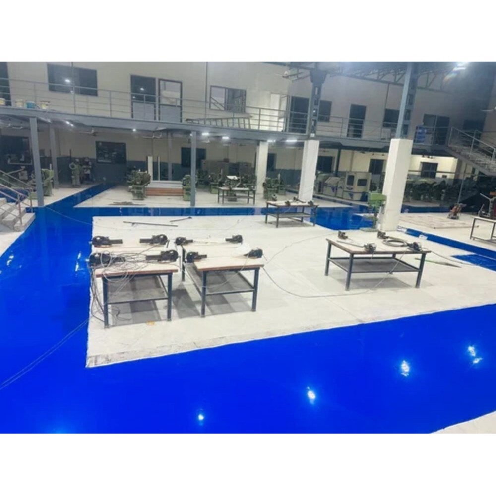 Epoxy Floor Coating Service - Blue Color, 2-3 mm Thickness, 70-80 Shore D Hardness | Industrial Floor Protection, Chemical Resistance, Roller/Brush Application