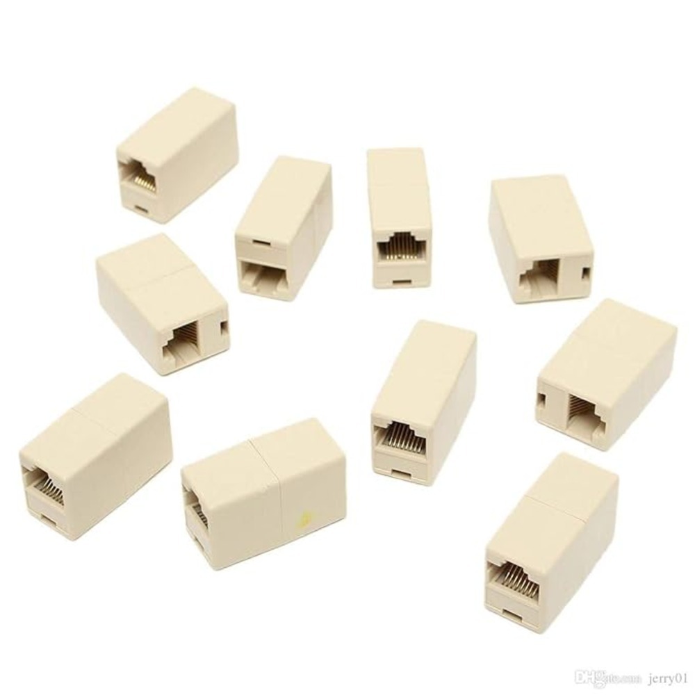 Rj45 Lan Jointer - Plastic Connector, White Color | Indoor & Outdoor Application, Industrial Usage, Electric Power Supply, 6 Month Warranty