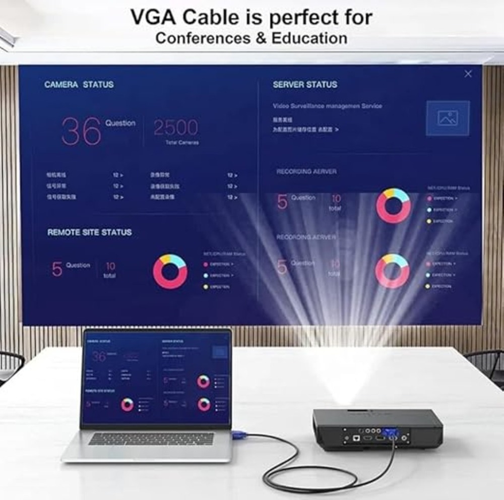Vga Cable - Color: Black And Blue