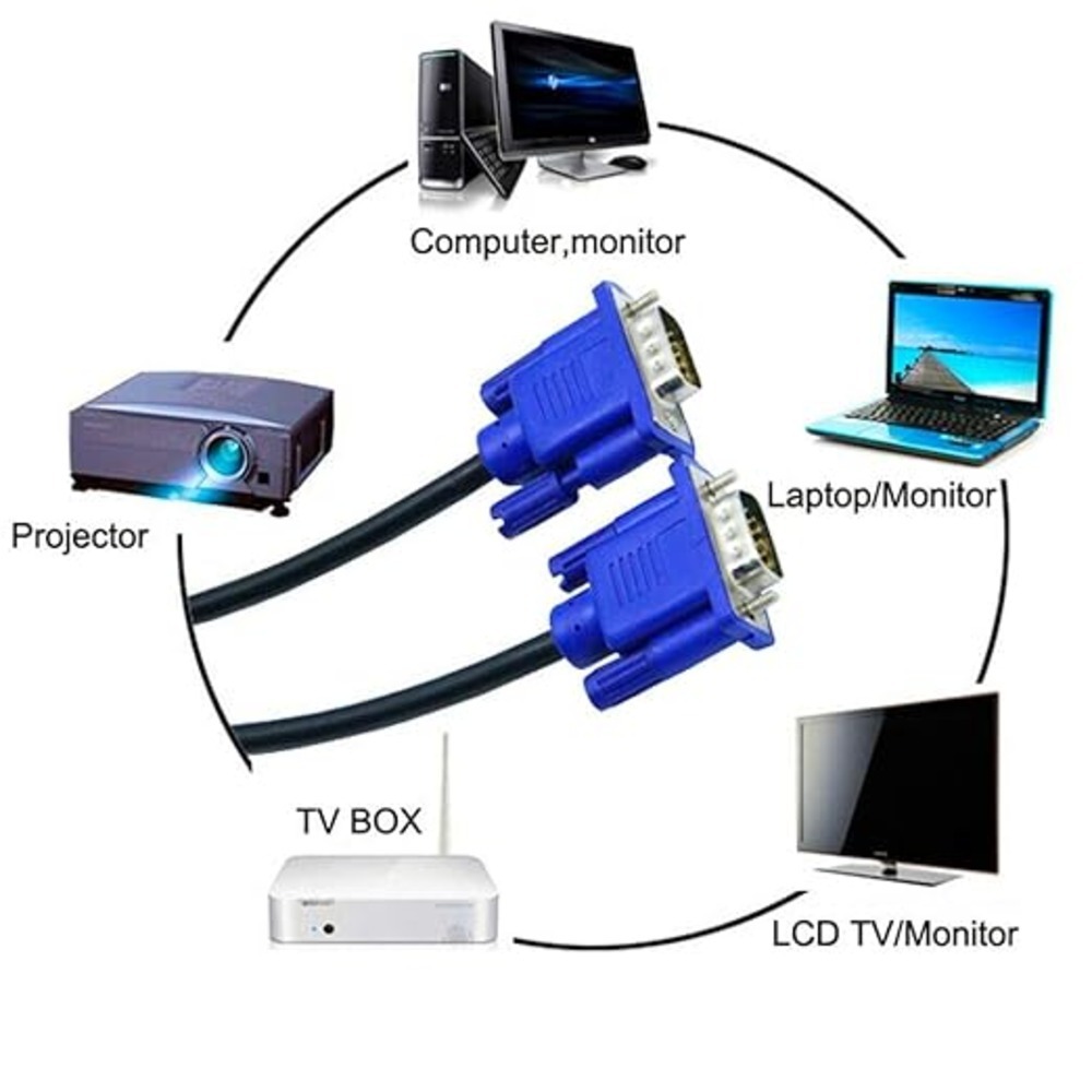 Vga Cable - Color: Black And Blue