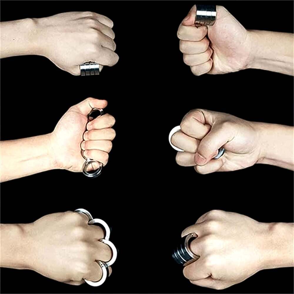 Portable 4 Finger Ring Unique Rotating Folding Rings