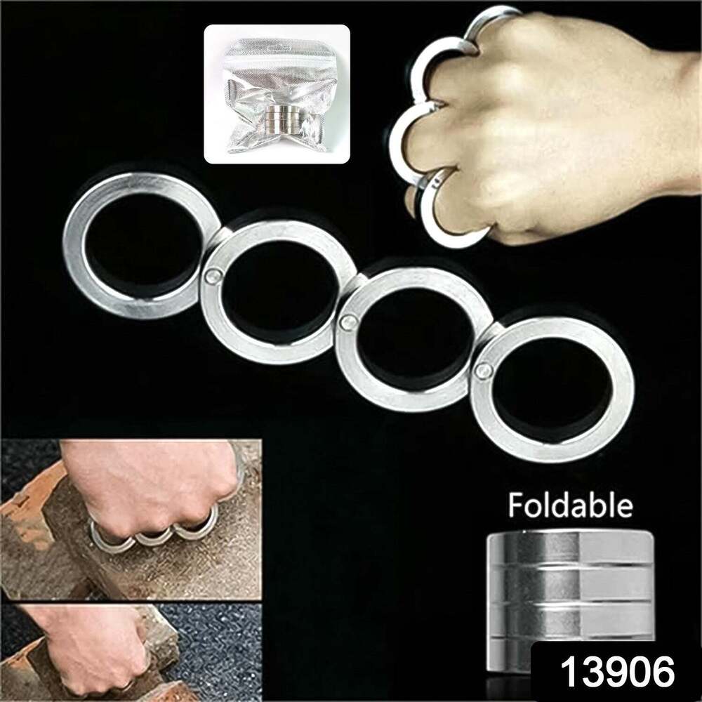 Portable 4 Finger Ring Unique Rotating Folding Rings