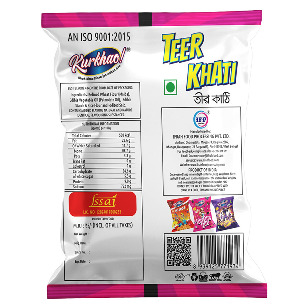 Teerkhati Kurkhao! Fryums - Fried Fryums, 140x180 Pack | Spicy Flavor, High Quality, Perfect For Fiery Snack Lovers