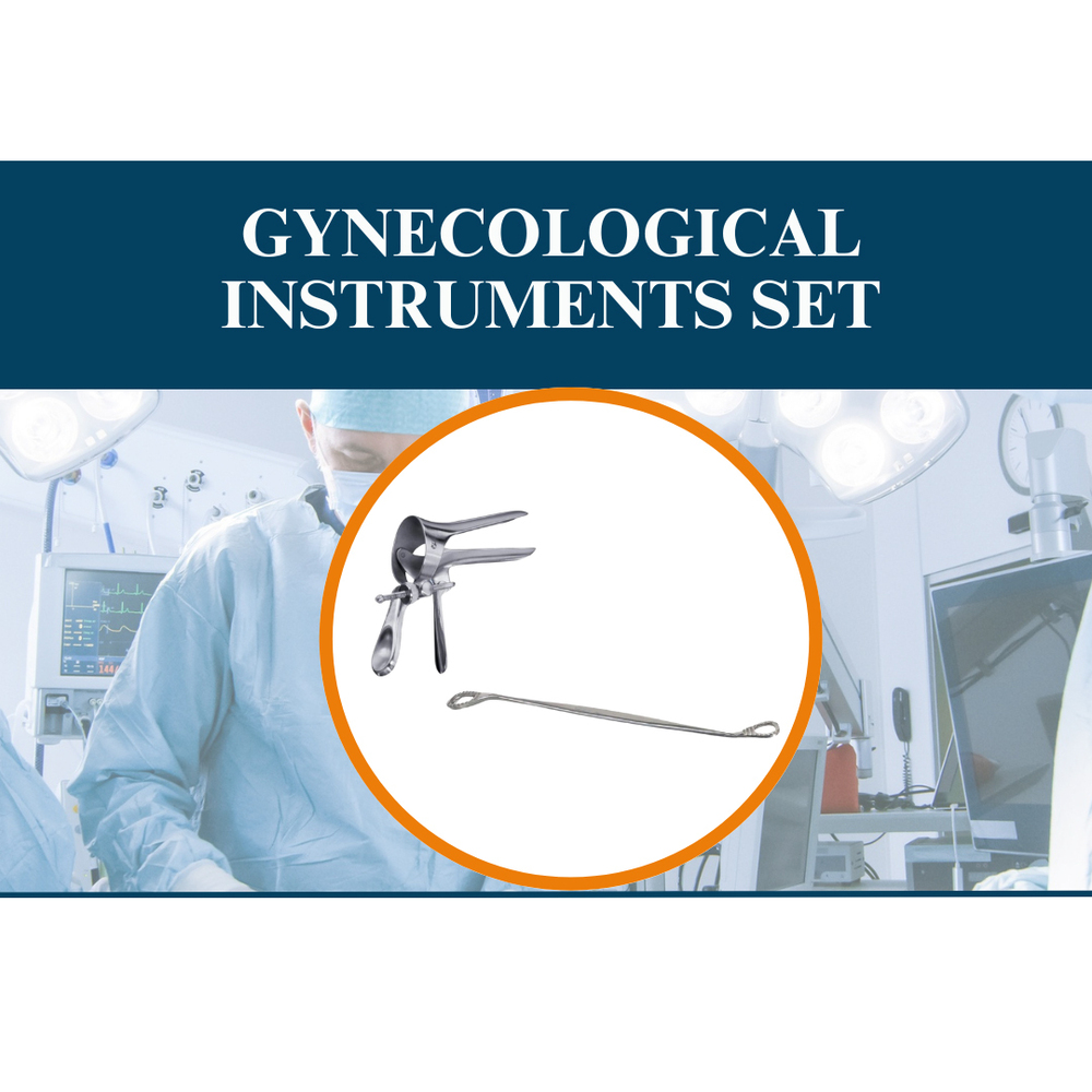 Light Weight Gynecological Instruments Set - Stainless Steel, Standard Size | Reusable, Polished Finish, Waterproof, Portable for Diagnostic and Surgical Use