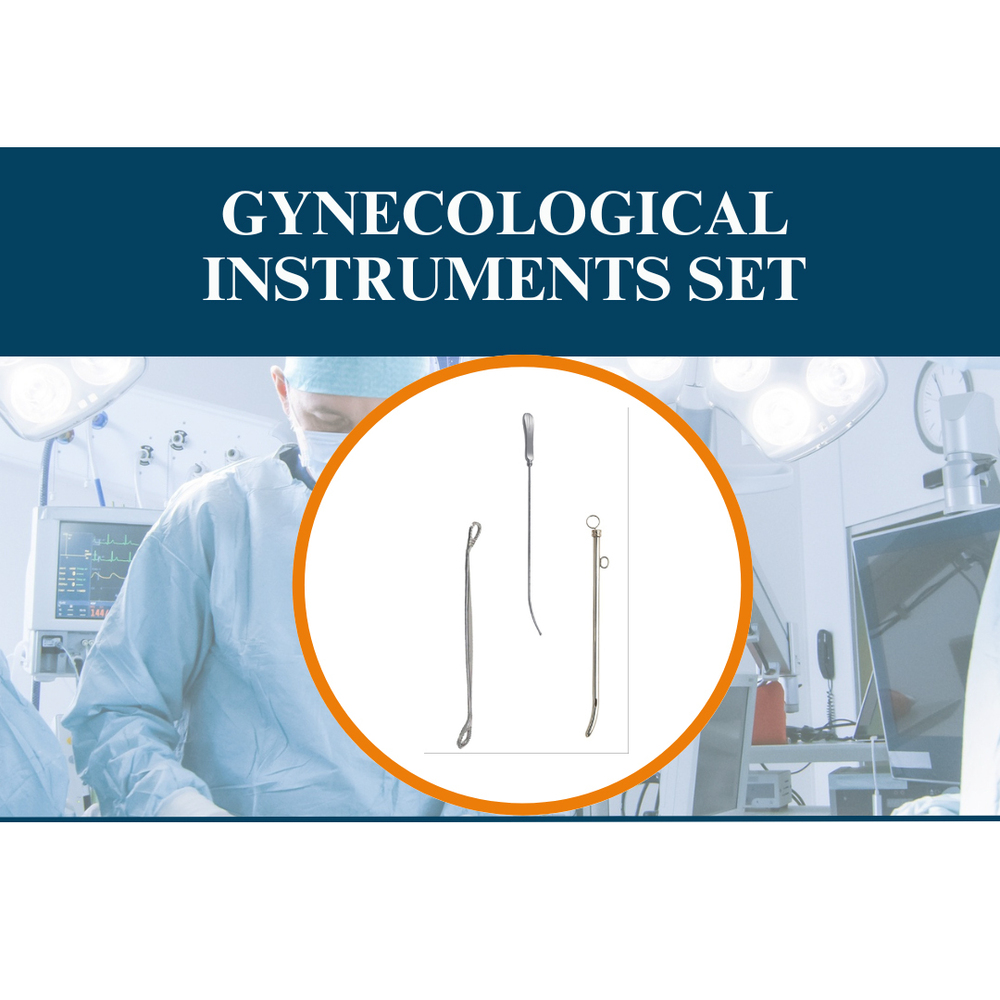 General Gynecological Instruments Set - Stainless Steel, Standard Size | Reusable, Sterilized, Waterproof with Smooth Mirror-Polished Finish