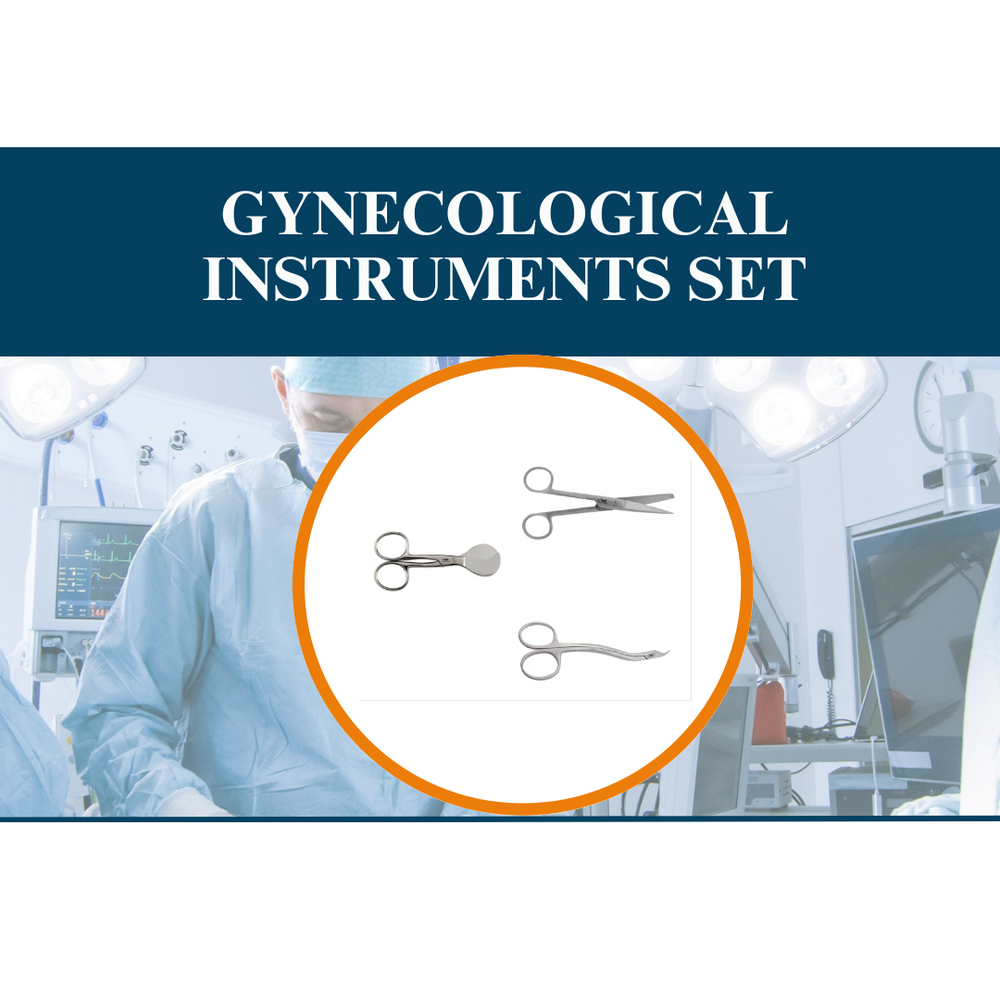 Light Weigh Gynecological Instruments Set - Stainless Steel, Standard Size | Reusable Surgical Set with Polished Finish, Scissors, Forceps, and Specialized Tools