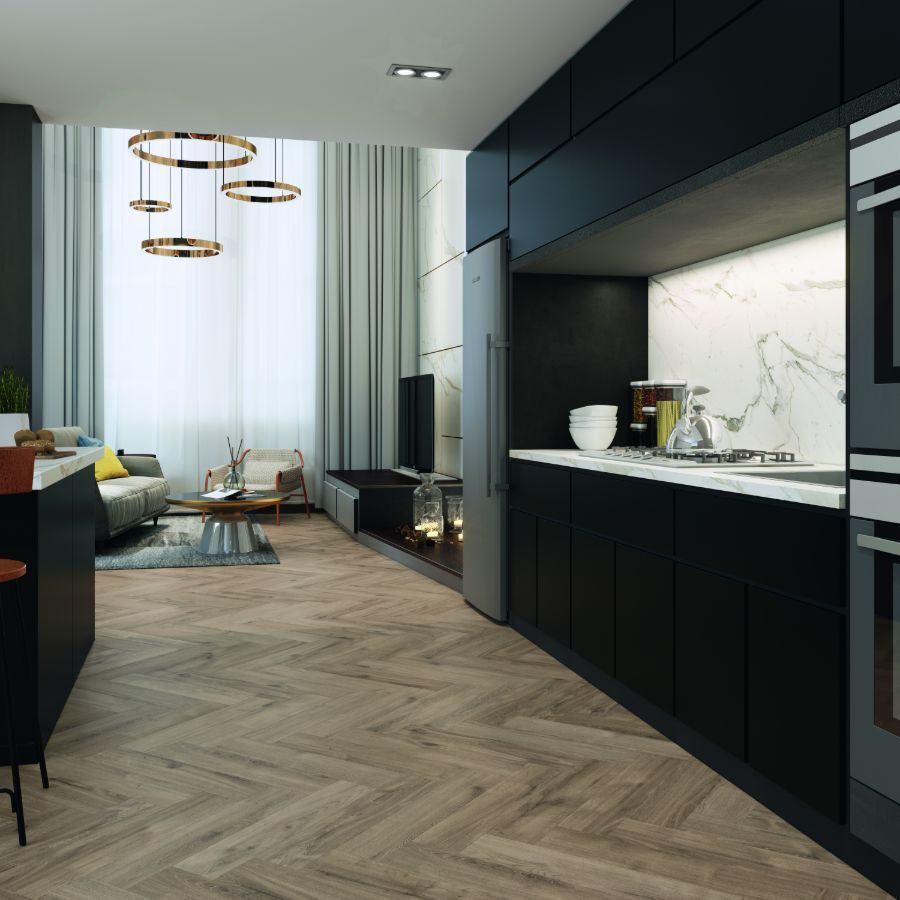 Royale Touche Laminate Sheet Sah 868 - Wooden, 643x131x8mm | Synchronised Surface, Water Lock Feature, 4 Side V-groove, Ac5 Abrasion