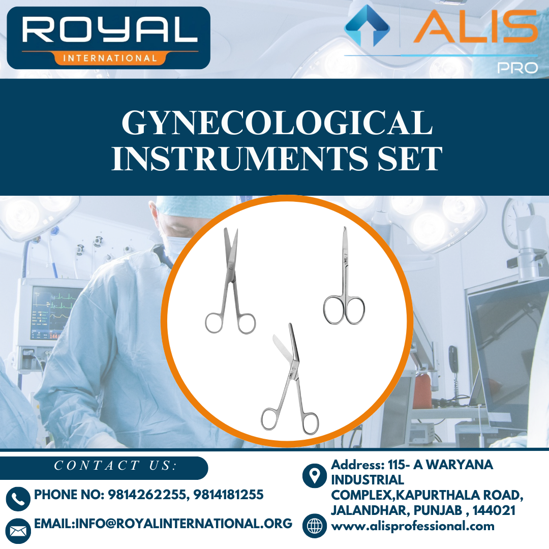 Ss Light Weight Gynecological Instruments Set - Stainless Steel, Standard Size | Manual Surgical Instruments For Precision Cutting And Clamping, Waterproof & Reusable