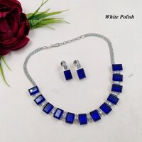 AD Necklace Swarvoski With Colorful Glassstone