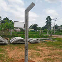 L Bent Cement Poles - High-quality Cement, 5x5 In Thickness, Sleek Grey Color | Ideal For Industrial Use And Boundary Applications