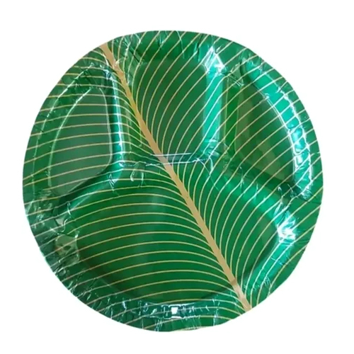Disposable Paper Plate - Paper Material, Various Sizes Available, Green Color | Durable for Events and Parties, Eco-Friendly Option