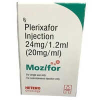 Mozifor Plerixafor 24mg Injection - 24mg/1.2ml Solution, Allopathic Medicine For Stem Cell Production, Intramuscular Administration, Shelf Life 12-24 Months, Normal Fermentation Smell