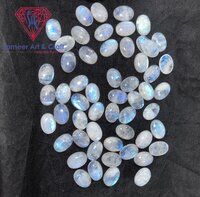 Oval Shape Natural Rainbow Moonstone Gemstone Handmade Smooth Cut Loose Stone