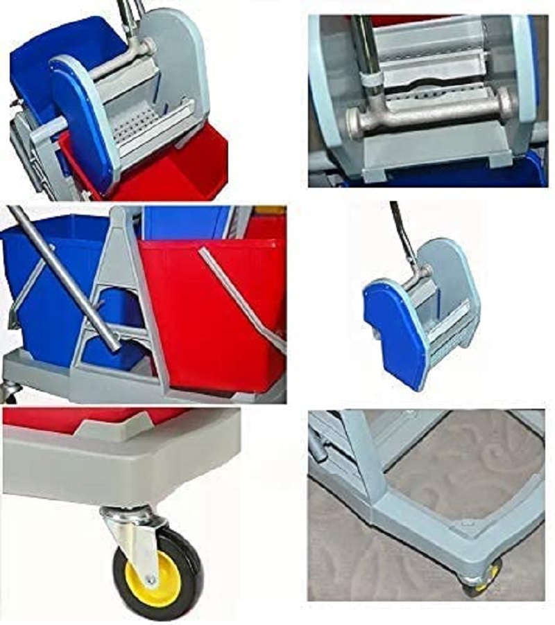 Double Mopping Wringer Trolley