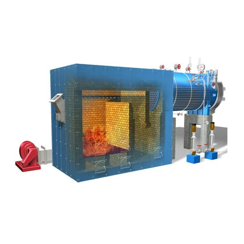 Solid Fuel Fired 1-10 Tph External Furnace Single Pass Dry Back Boiler - Material: Ms