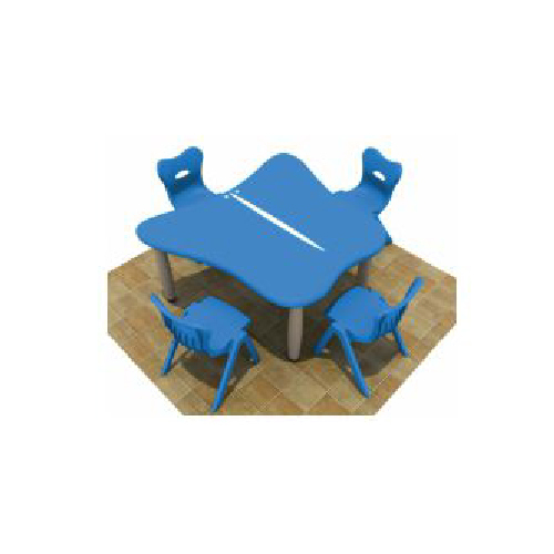 ISF-111 Blue 4 Seater Chair With Table