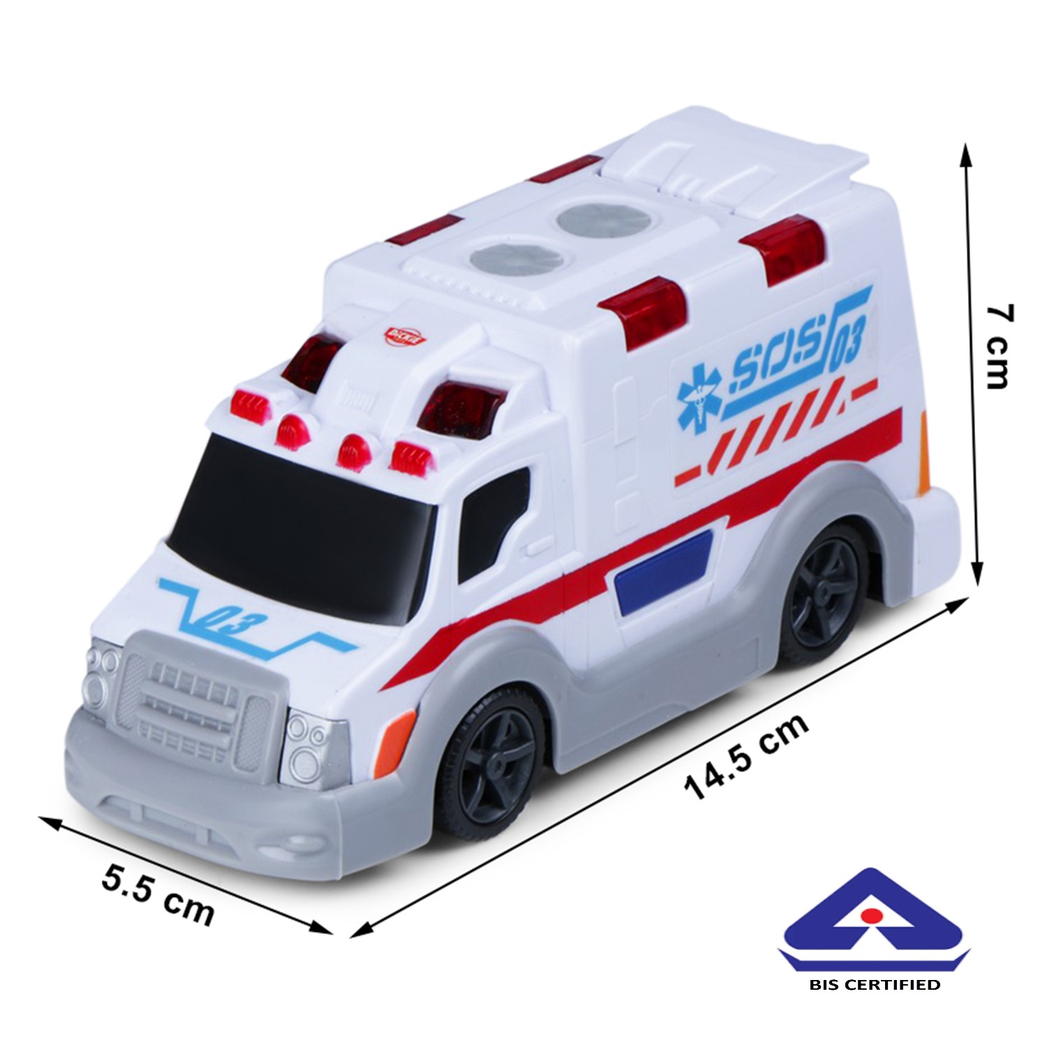 Dickie Light & Sound Vehicle - Ambulance - Color: Multicolor