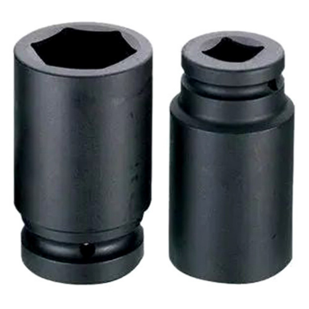 Deep Impact Socket - Carbon Steel , Black Color, Heat Treated for Strength & Impact Resistance, Designed for Industrial Application