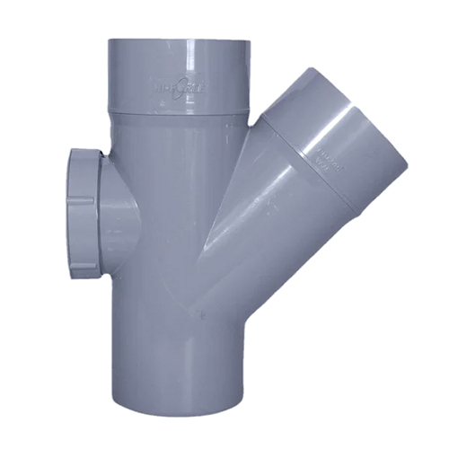 110 MM SWR Single Y Door - PVC Material, 4 Inch Outer Diameter, Grey Color, Polished Surface Finish | Ideal for Drainage & Waste Disposal Systems
