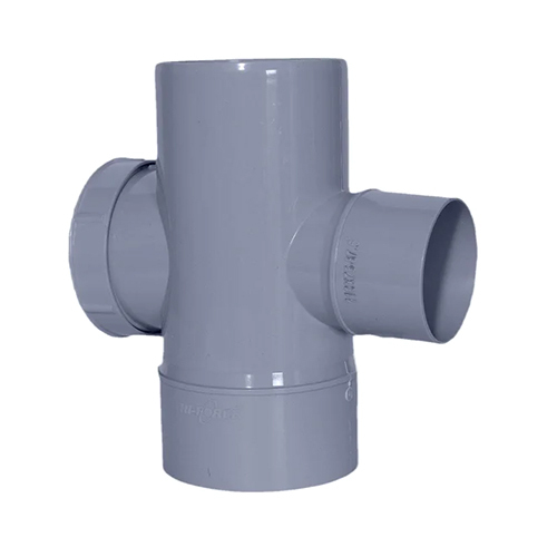 110x75 MM SWR Reducer Door Tee - PVC Material, 110x75 MM Size, Grey Color, 2.5 Inch Outer Diameter, Powder-Coated Finish
