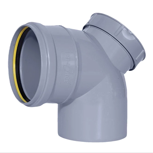 75 MM SWR Door Elbow Ring Fit - Durable PVC, 75 Millimeter Outer Diameter, Grey Color, Round Shape, Powder Coated Surface Treatment | Leak-Resistant Drainage Solution