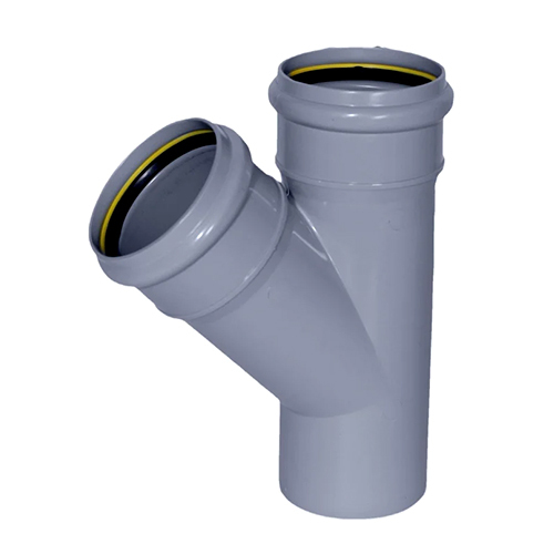 75 MM SWR Single Y Ring Fit - PVC Material, 75 Millimeters Outer Diameter, Grey Color, Polished Finish | Ideal for Plumbing, Drainage, Waste Systems