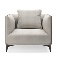 Fabric Arm Chair With Armrest - Color: Silver