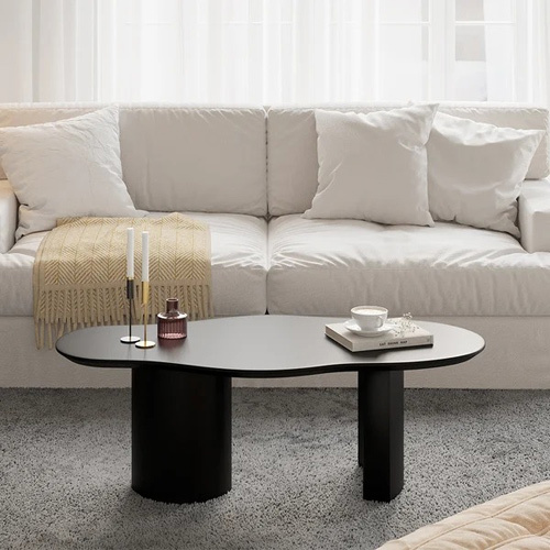 Abstract Funky Wood Cloud Shaped in Black Coffee Table