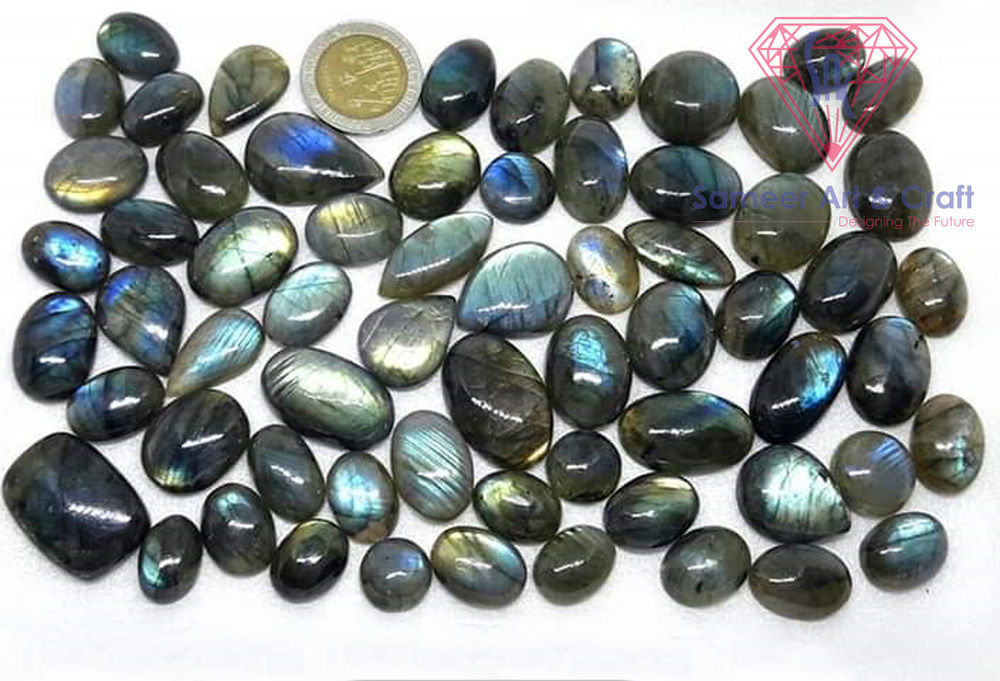 Natural Labradorite Gemstone Smooth Cut Handmade Loose Stone