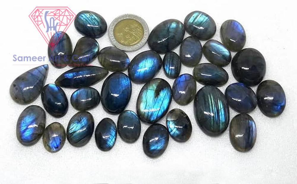 Natural Labradorite Gemstone Smooth Cut Handmade Loose Stone