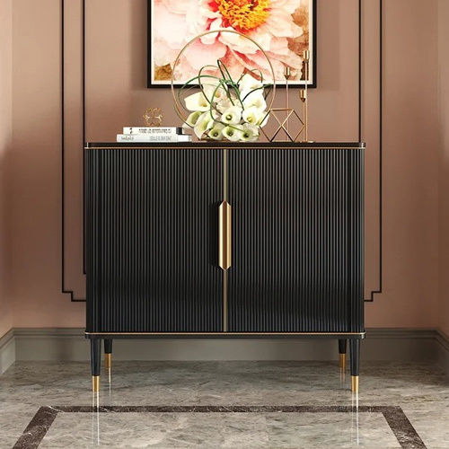 43.3 Inch Modern Entryway Cabinet Black Accent Cabinet