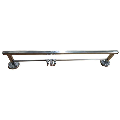 Bathroom Square Pipe Towel Rod - Color: Silver