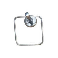 Bathroom Square Towel Ring - Stainless Steel, Different Sizes Available, Silver Color, Glossy Finish - Unique Square Shape For Modern Bathrooms