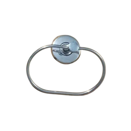 Bathroom Oval Shape Towel Ring - Color: Silver