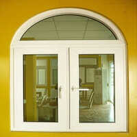 White Upvc Arch Window - Polished Finish, Customized Sizes | Durable Energy-efficient Casement Design For Homes And Villas