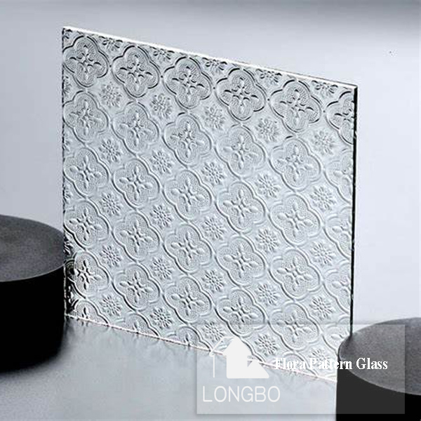 3mm, 4mm, 5mm, Building Flora Pattern Glass - Color: Grey