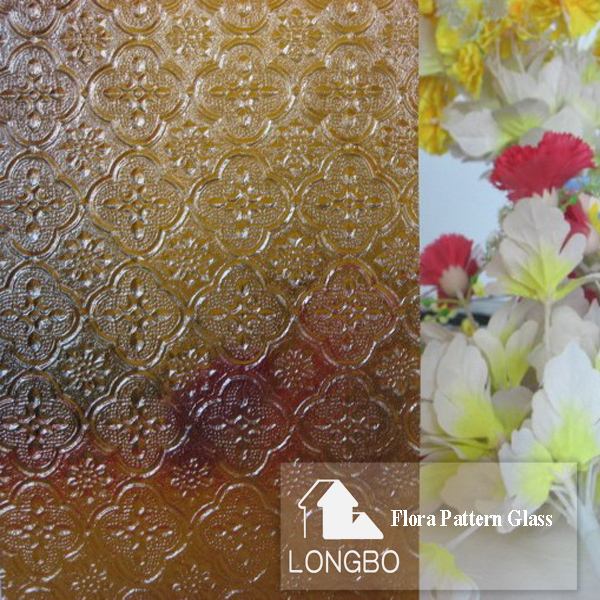3mm, 4mm, 5mm, Building Flora Pattern Glass - Color: Grey