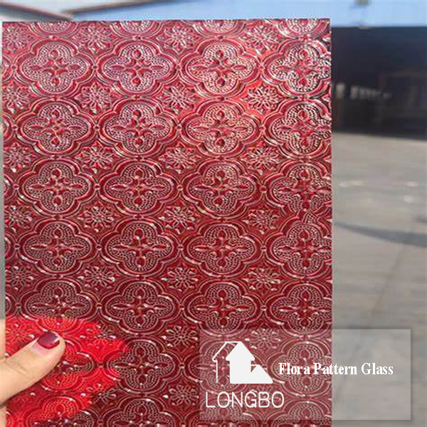 3mm, 4mm, 5mm, Building Flora Pattern Glass - Color: Grey