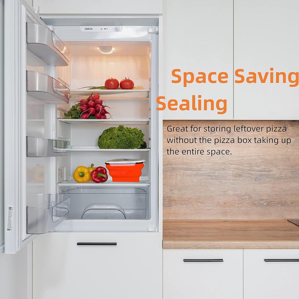 Reusable Pizza Storage Containers With 5 Microwavable Serving Trayss