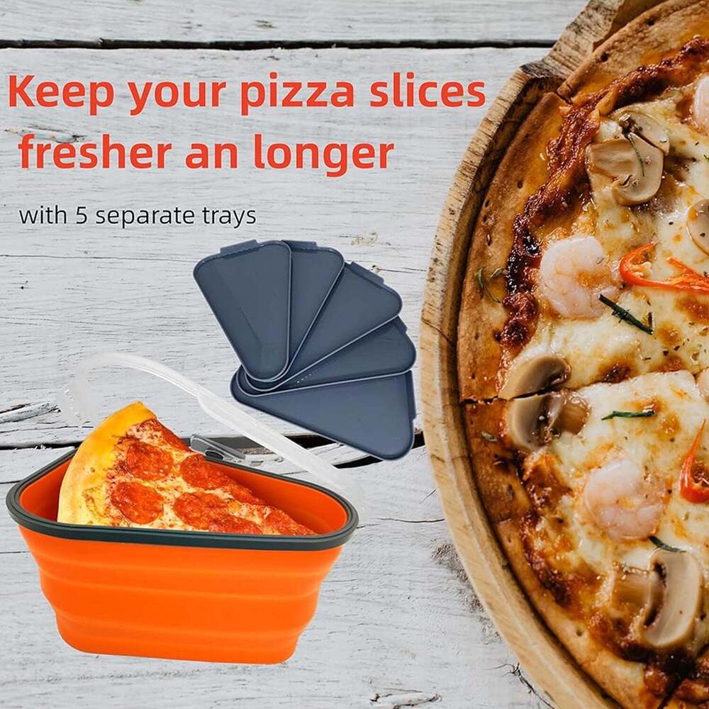 Reusable Pizza Storage Containers With 5 Microwavable Serving Trayss