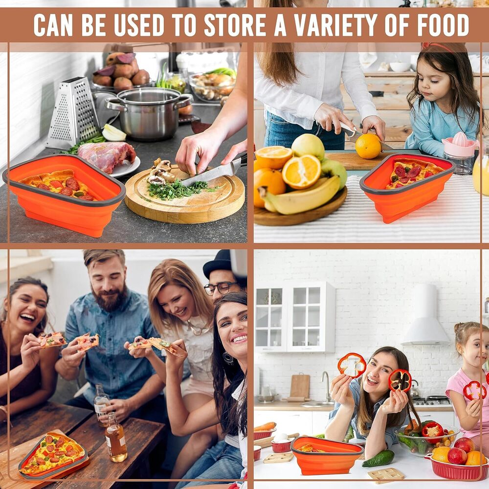 Reusable Pizza Storage Containers with 5 Microwavable Serving Trayss